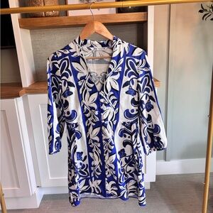 Zara Blue and White Floral Dress